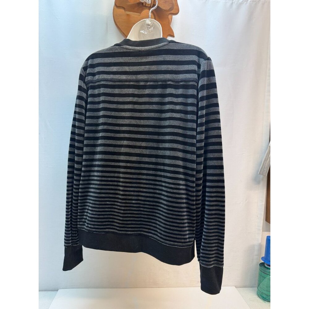 Womans Calvin Klein Sweater top Stripped Zip Front Large - Picture 4 of 6